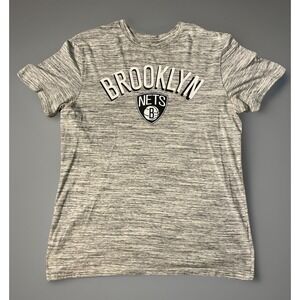 Brooklyn Nets UNK Athletic Workout Short Sleeve T-shirt Gray NBA Logo Large JBHS